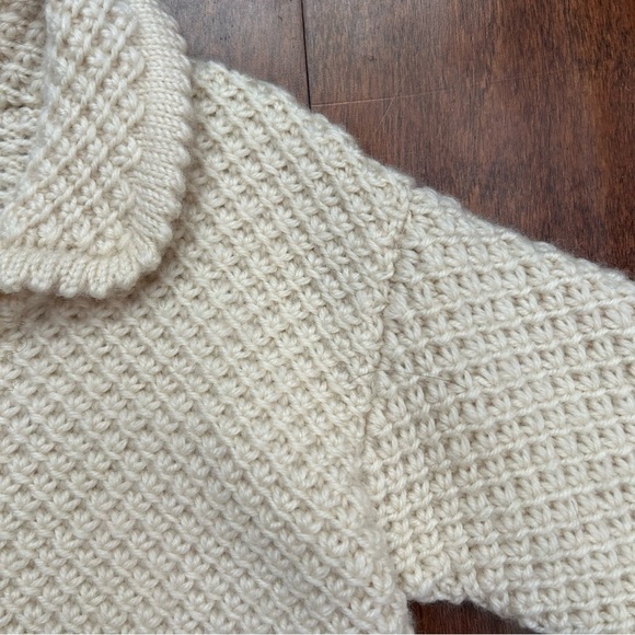 Cozy Cream Knit Kids Cardigan, So Classic and Lovely, Size 5 - Picture 3 of 10